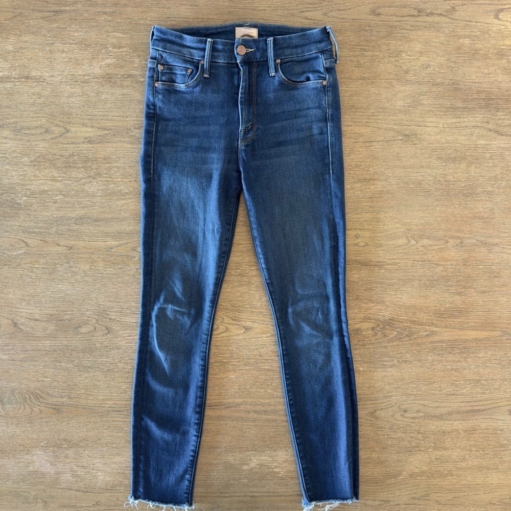 Mother Denim The Looker Ankle Fray Stretch Skinny Jean-Home Movies-Raw Hem-Sz 25